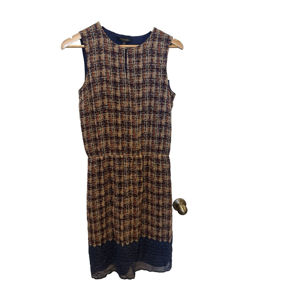 Brooks Brothers Women’s 100% Silk Chiffon Sleeveless Mini Dress Size 6 Keyhole